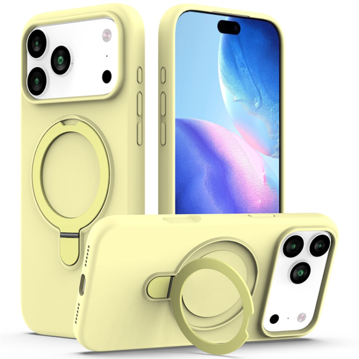 A-One Brand - iPhone 17 Pro Mobiskal MagSafe Kickstand PC + Silikon - Gul