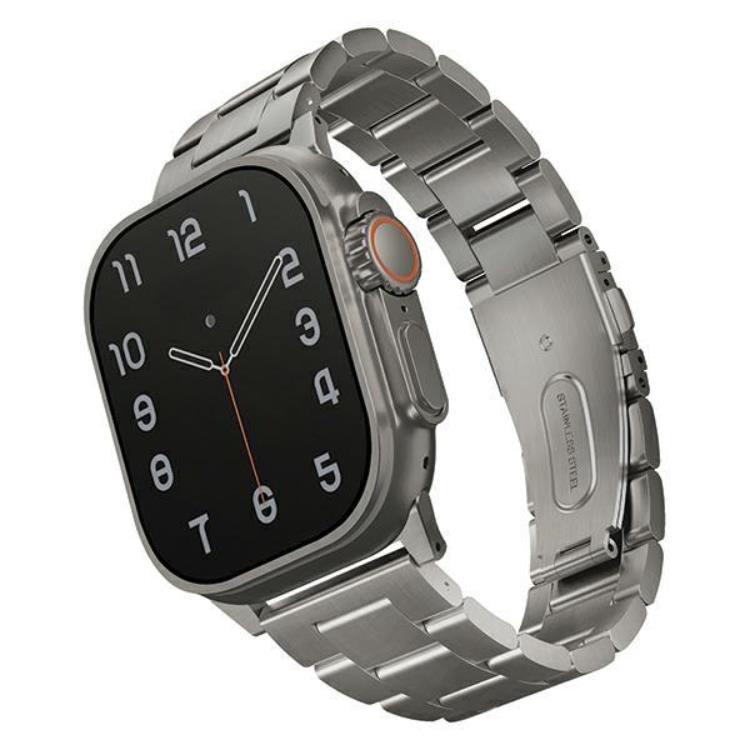 Produktfoto för Uniq UNIQ pasek Osta Apple Watch 42/44/45/ 49mm Series 1/2/3/4/5/6/7/8/9/SE/SE2/Ultra/Ultra 2 Stainless Steel srebrny/titanium silver