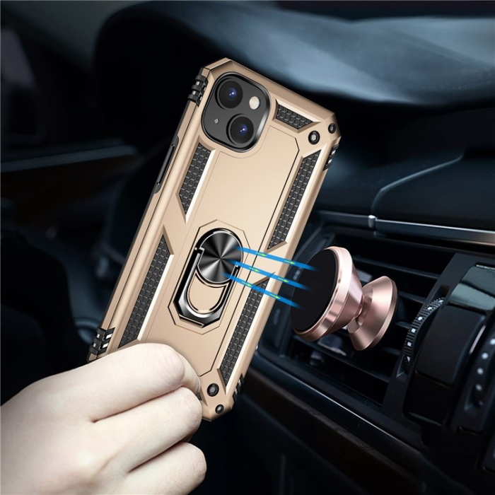 A-One Brand - iPhone 15 Plus Mobilskal med Kickstand - Guld