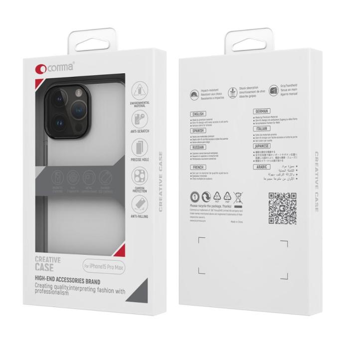 Comma - iPhone 15 Plus Skal Transparent Antibakteriell Hårt Skyddsfodral