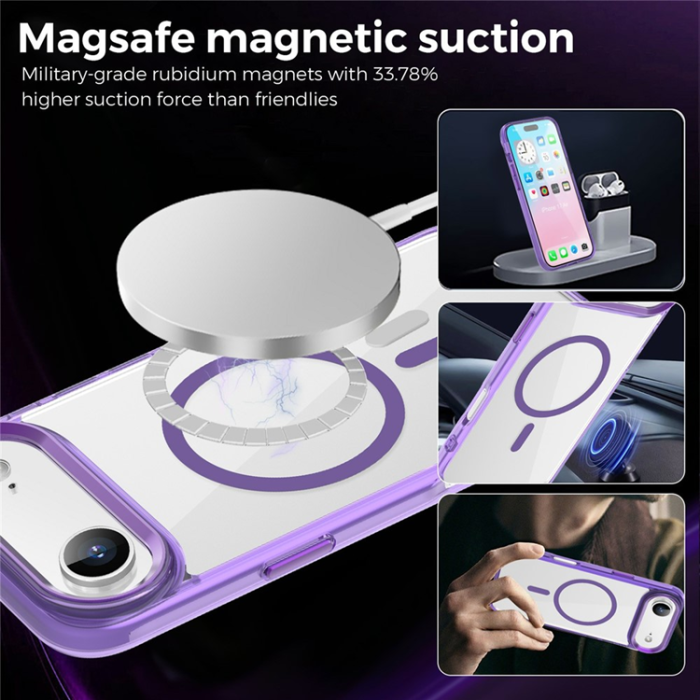 A-One Brand - iPhone Air Mobilskal MagSafe TPU+PC - Transparent Lila