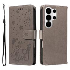 OEM - Cat Bee Samsung Galaxy S26 Ultra Pl&aring;nboksfodral Konstl&auml;der - Gr&aring;