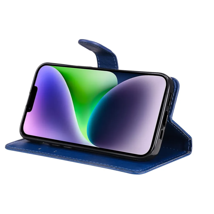KT - KT iPhone 15 Plus Plånboksfodral - Blå