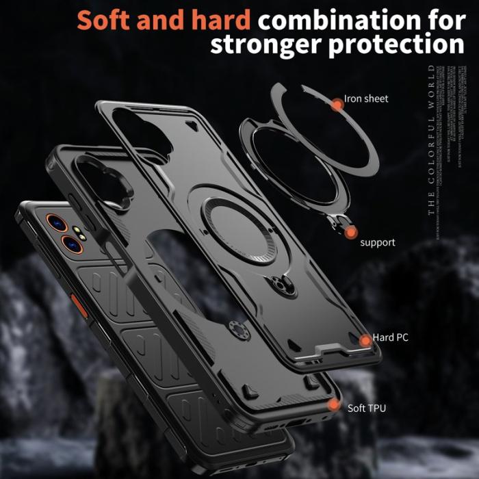 N/A - Mobilskal till Samsung Galaxy XCover7 Pro Plast Militärskydd - Svart