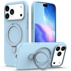 A-One Brand - iPhone 17 Pro Max Mobiskal MagSafe Kickstand PC+Silikon - Himmelsblå