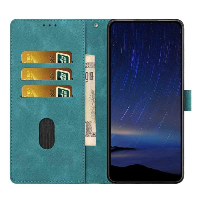 OEM - Samsung Galaxy A57 Plånboksfodral Konstläder Ställ Skydd - Grön