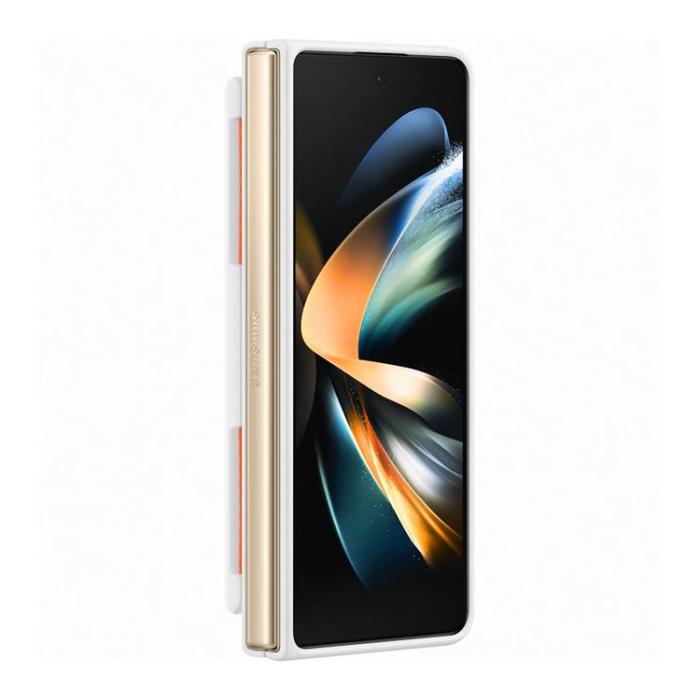 UTGATT1 - Samsung Galaxy Z Fold 4 Skal Silicone Grip Strap - Vit