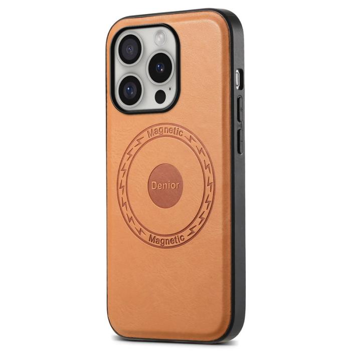 DENIOR - DENIOR A10 Mobilskal till iPhone 16 Pro Max Äkta Läder Khaki