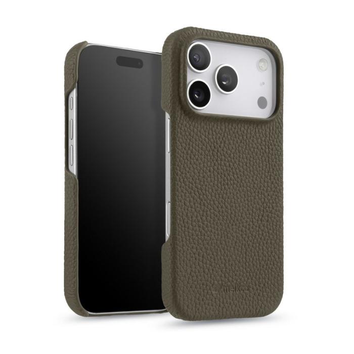 Melkco - MELKCO Mobilskal till iPhone 17 Pro Max Äkta Läder PC Grå