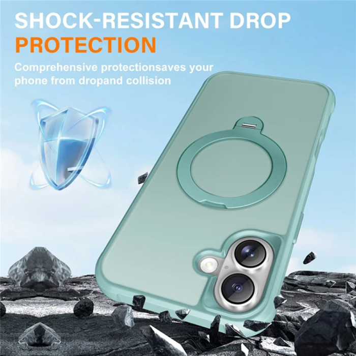 A-One Brand - iPhone 17 Mobilskal MagSafe Kickstand TPU + PC - Lake Blå