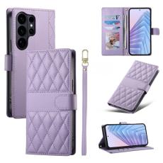 OEM - Samsung Galaxy S26 Ultra Pl&aring;nboksfodral Rhombus Stitching Konstl&auml;der - Lila