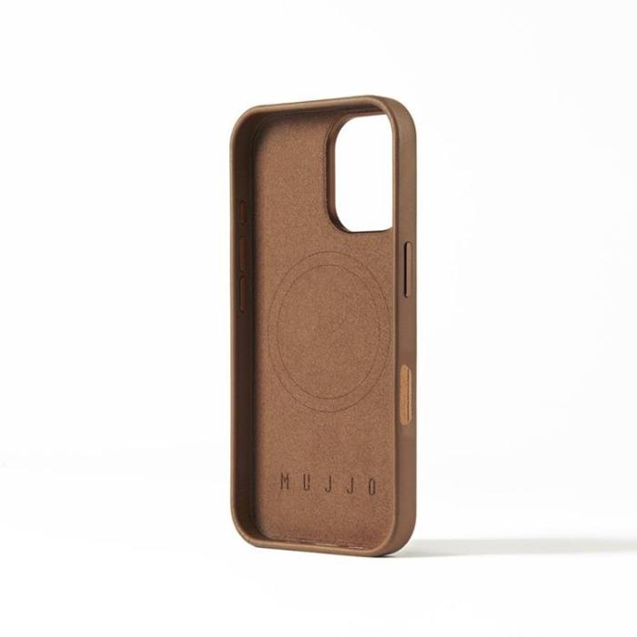 Mujjo - Mujjo iPhone 16 Mobilskal MagSafe Läder - Tan