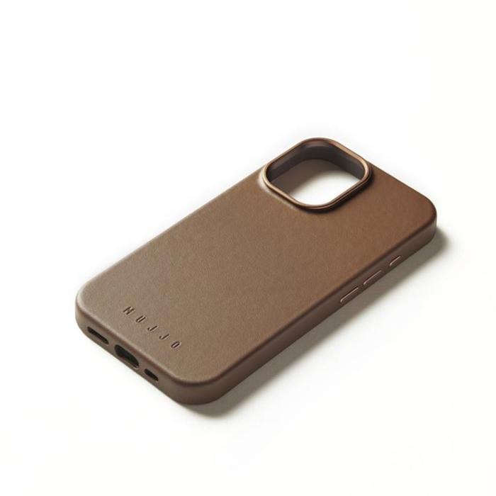 Mujjo - Mujjo iPhone 16 Mobilskal MagSafe Läder - Tan