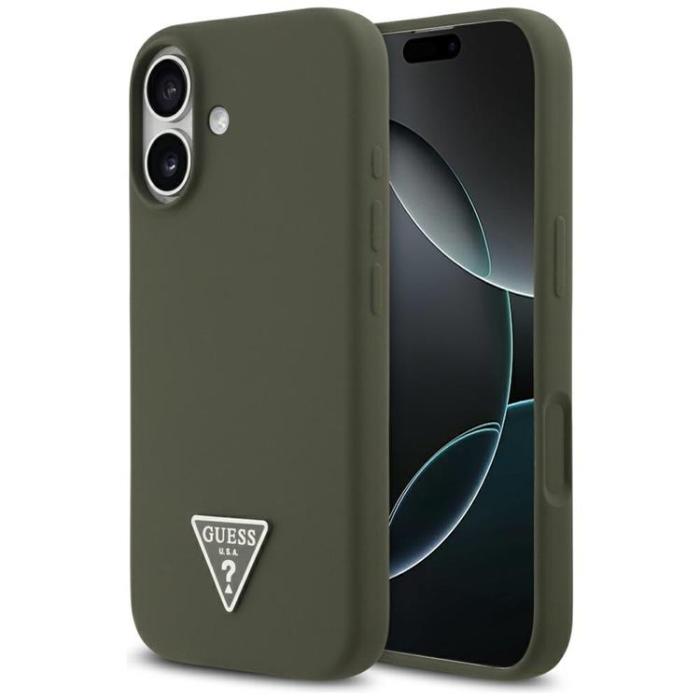 Guess - Guess iPhone 17 Mobilskal MagSafe Silikon Triangle Logo - Khaki