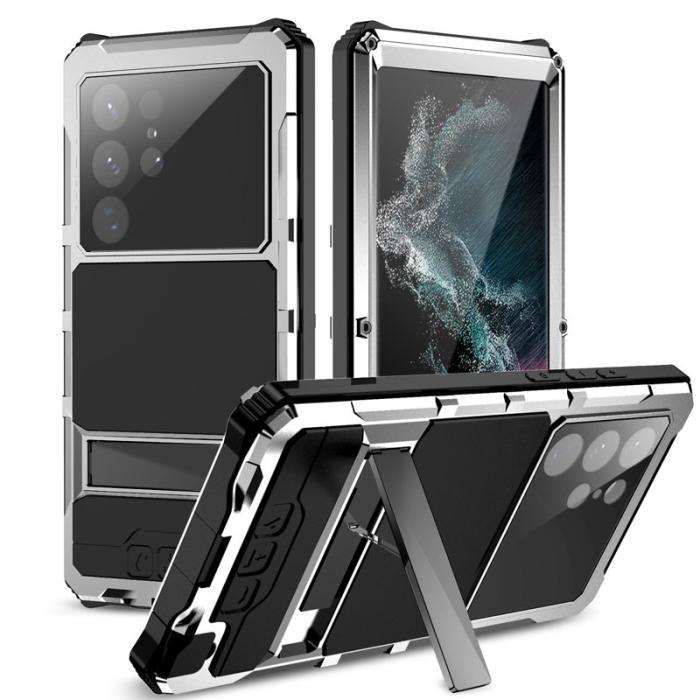 R-JUST - R-JUST Mobilskal till Galaxy S22 Ultra 5G Vattentålig Silver