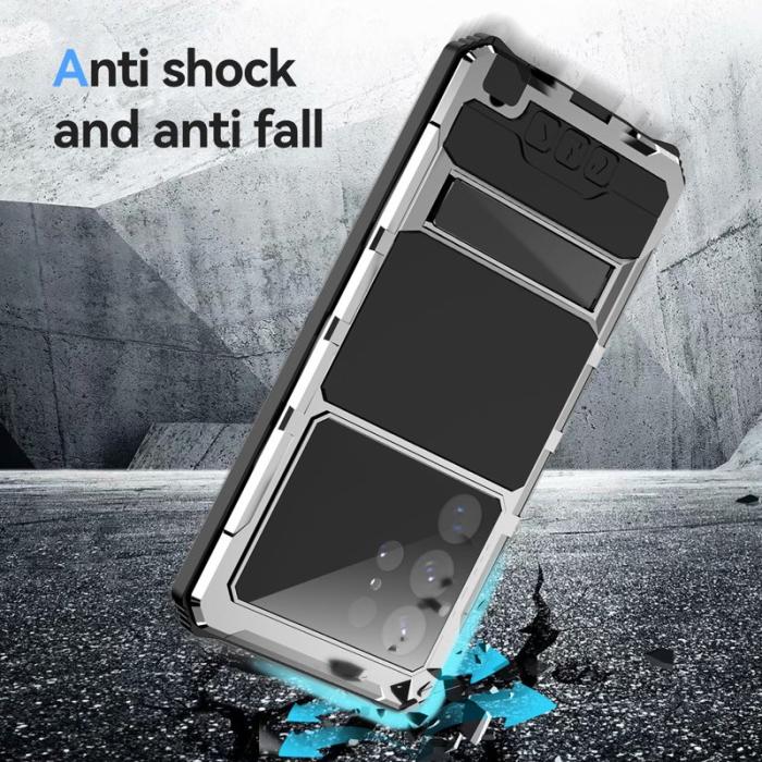 R-JUST - R-JUST Mobilskal till Galaxy S22 Ultra 5G Vattentålig Silver