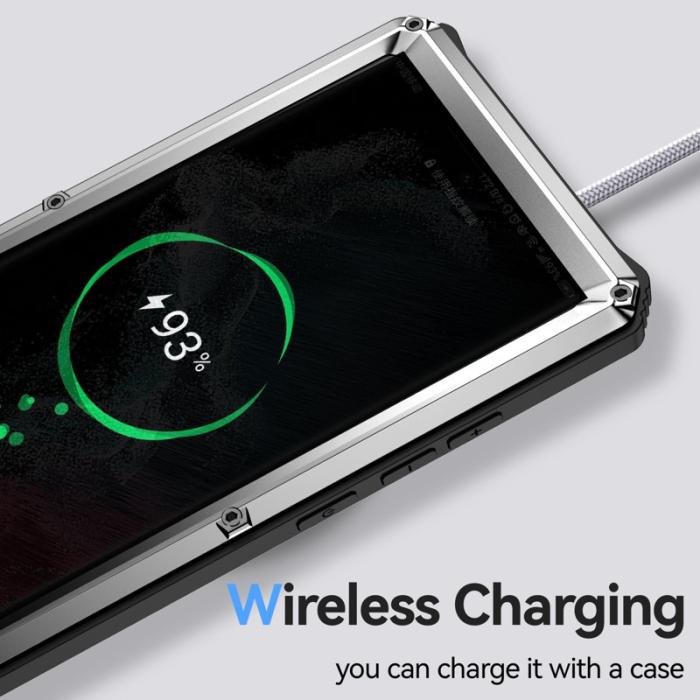 R-JUST - R-JUST Mobilskal till Galaxy S22 Ultra 5G Vattentålig Silver