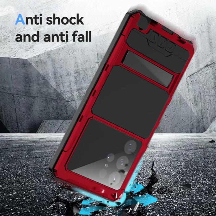R-JUST - R-JUST Mobilskal till Galaxy S22 Ultra 5G Vattentät Röd