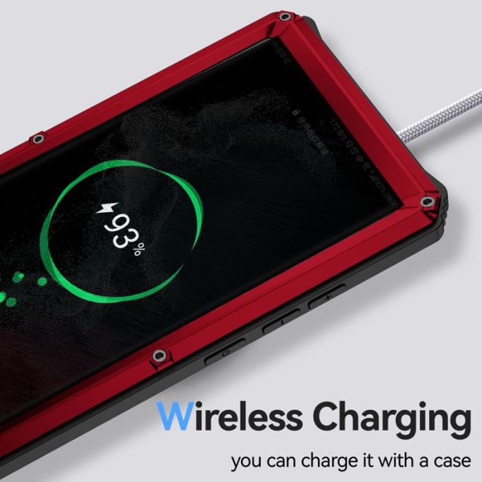 R-JUST - R-JUST Mobilskal till Galaxy S22 Ultra 5G Vattentät Röd