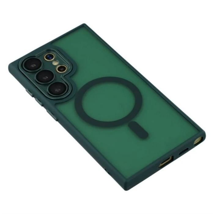 WANLONFENG - WANLONFENG Mobilskal för Samsung Galaxy S26 Ultra Magnetiskt PC + TPU - Mörkgrön