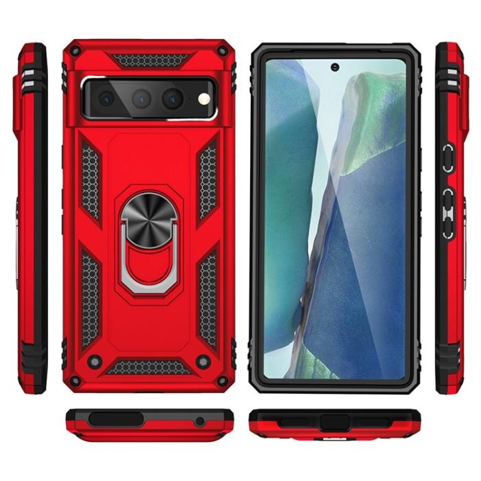 A-One Brand - Google Pixel 7 Skal Ringhållare Rotatable Kickstand - Röd