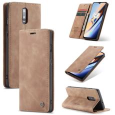 Caseme - CASEME 013 Flip Konstl&auml;der Pl&aring;nboksfodral f&ouml;r OnePlus 7 - Brun