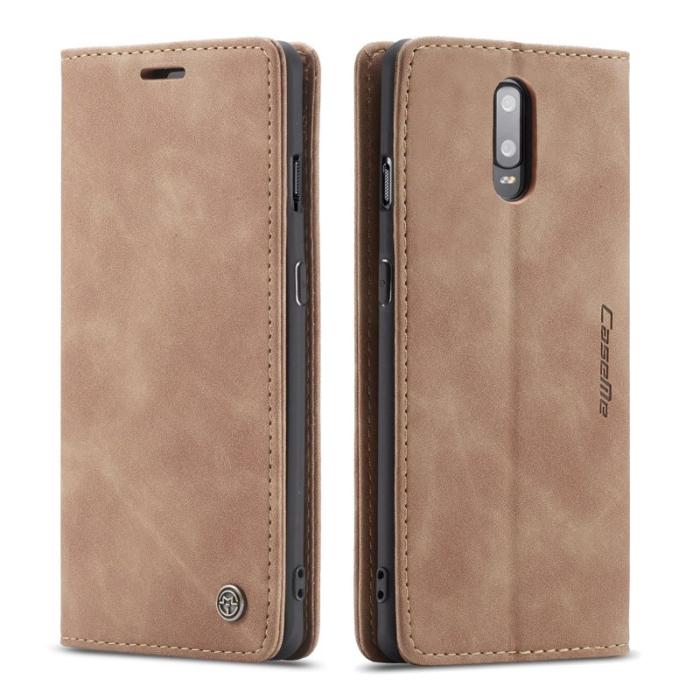 Caseme - CASEME 013 Flip Konstläder Plånboksfodral för OnePlus 7 - Brun