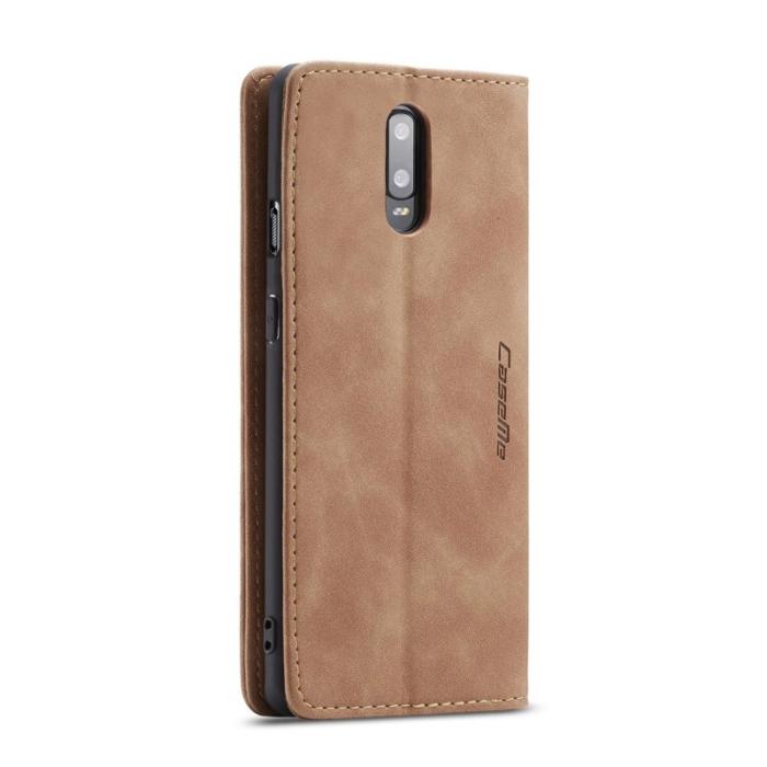 Caseme - CASEME 013 Flip Konstläder Plånboksfodral för OnePlus 7 - Brun
