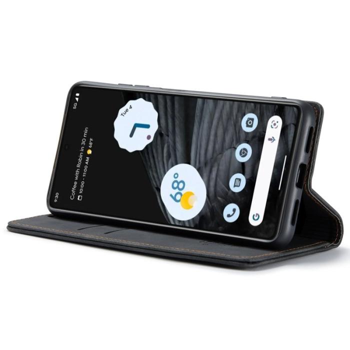 Caseme - CASEME 013 Konstläder Konstläder Plånboksfodral för Google Pixel 7 5G - Svart