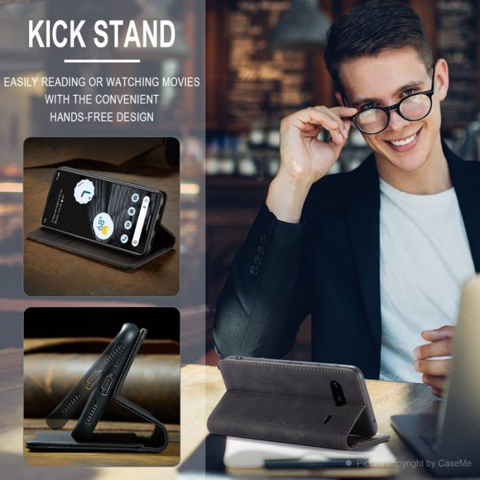 Caseme - CASEME 013 Konstläder Konstläder Plånboksfodral för Google Pixel 7 5G - Svart