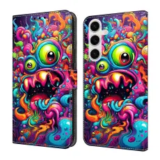 OEM - Samsung Galaxy S26 Pl&aring;nboksfodral St&auml;ll Konstl&auml;der M&ouml;nster Graffiti Qilin