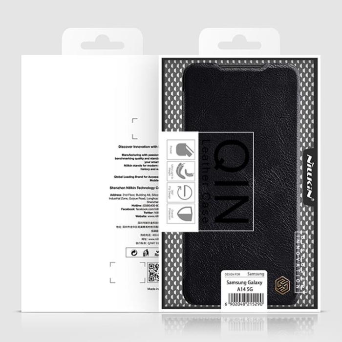 Nillkin - Nillkin Galaxy A14 5G/4G Plånboksfodral Qin Läder - Brun
