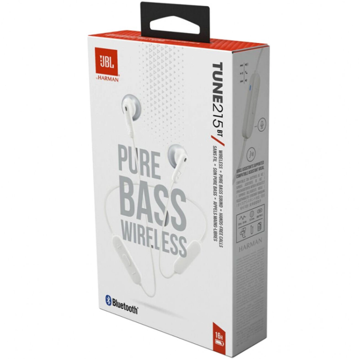 JBL - JBL In-Ear Trådlösa Hörlurar Tune 215BT - Vit