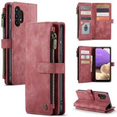 Caseme - CASEME Konstl&auml;der Pl&aring;nboksfodral f&ouml;r Samsung Galaxy A32/M32 5G R&ouml;d