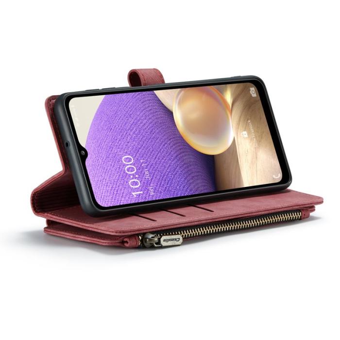 Caseme - CASEME Konstläder Plånboksfodral för Samsung Galaxy A32/M32 5G Röd