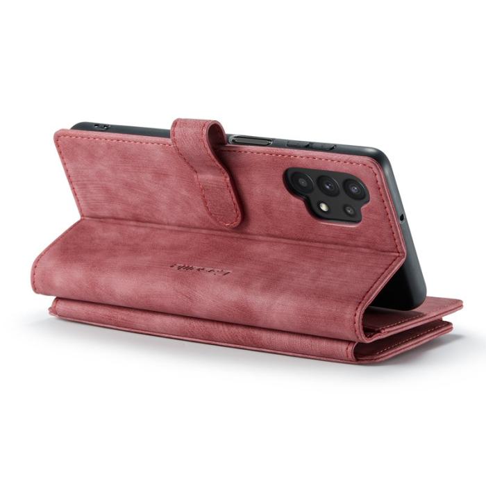 Caseme - CASEME Konstläder Plånboksfodral för Samsung Galaxy A32/M32 5G Röd