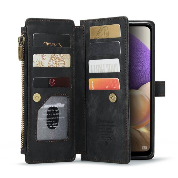 Caseme - CASEME Konstläder Plånboksfodral för Samsung Galaxy A32/M32 5G - Svart