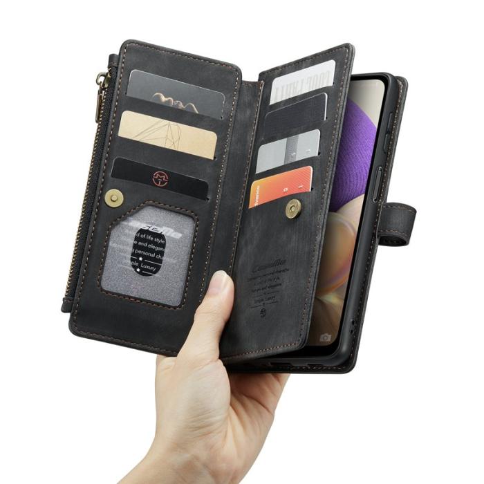 Caseme - CASEME Konstläder Plånboksfodral för Samsung Galaxy A32/M32 5G - Svart