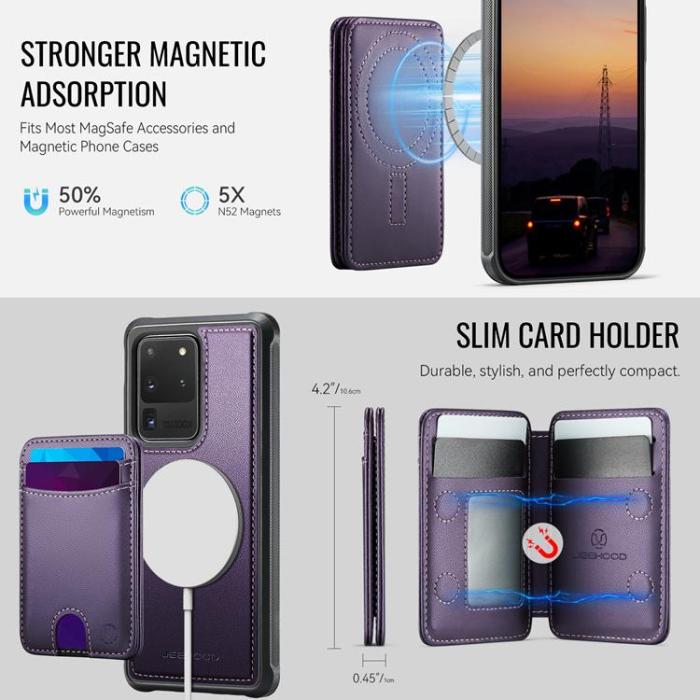 OEM - JEEHOOD Samsung Galaxy S20 Ultra Fodral KonstLäder - Lila
