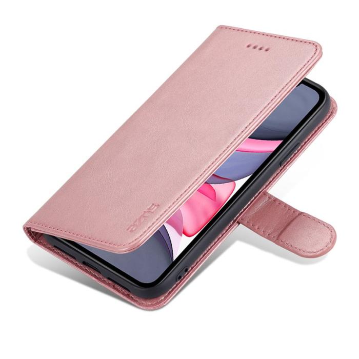 AZNS - AZNS Mobilskal till iPhone 12/12 Pro - KonstLäder - Ställfunktion - Rosa