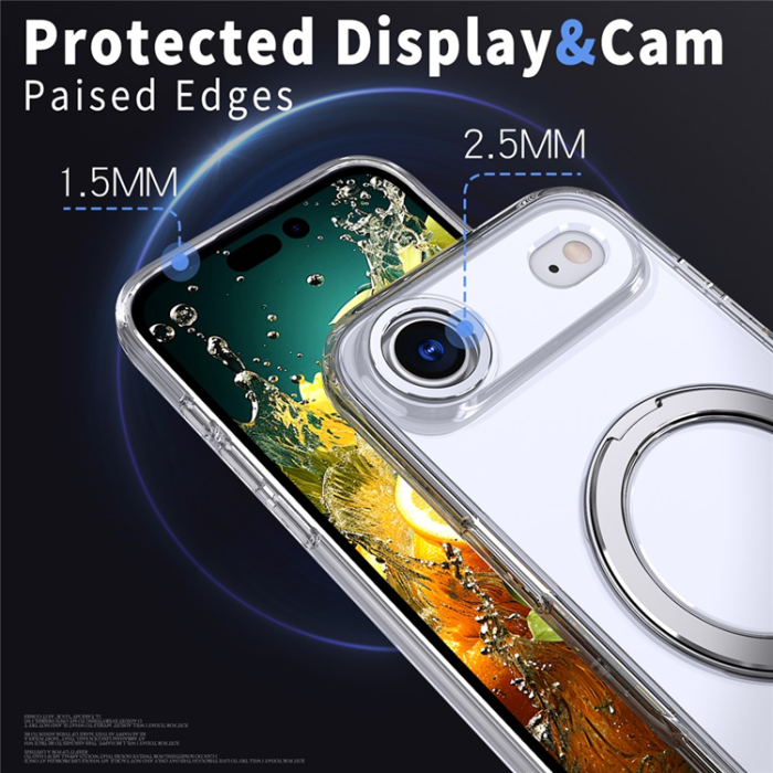 A-One Brand - iPhone Air Mobilskal Ring Kickstand TPU PC Clear - Transparent