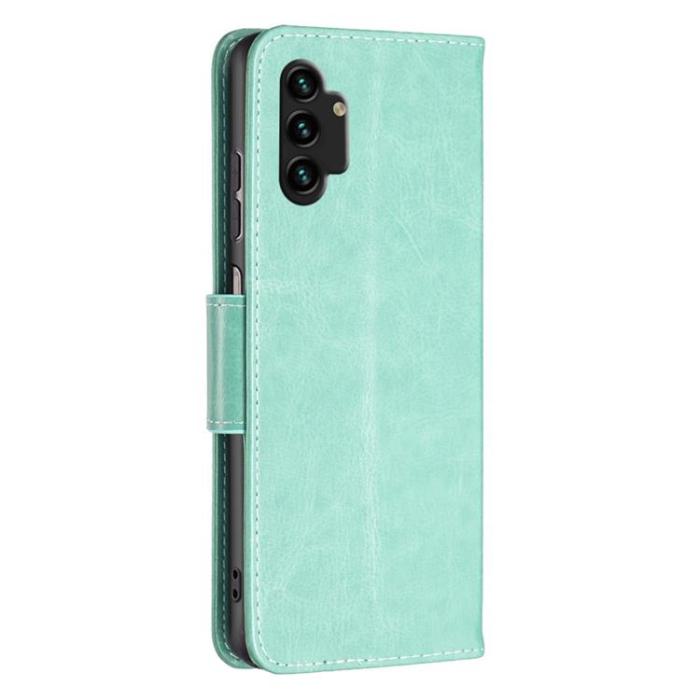 A-One Brand - Butterfly Imprinted Plånboksfodral Galaxy A13 4G - Grön