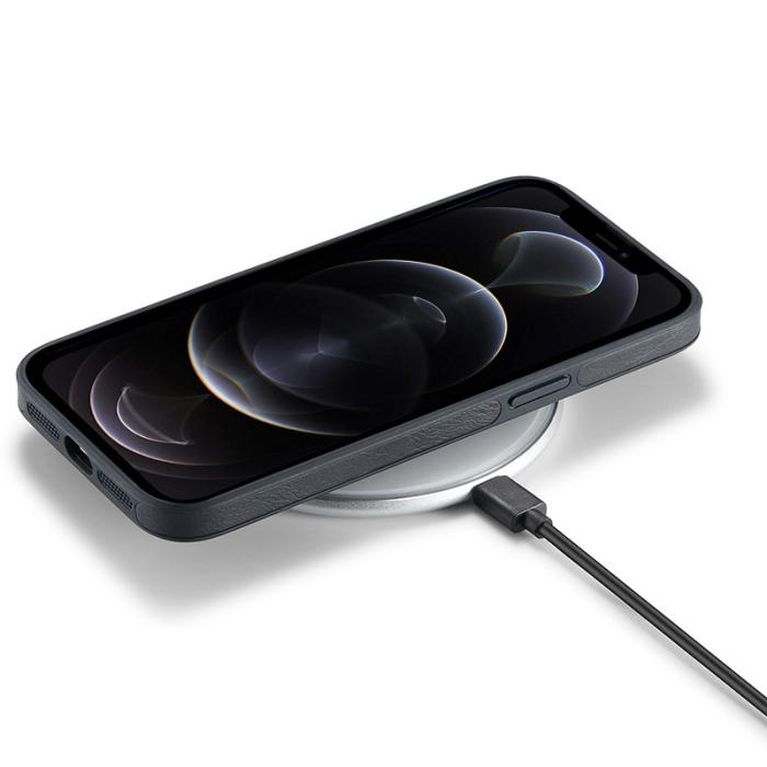DG.MING - DG.MING Mobilskal till iPhone 12 Pro Max Logo View PU Läder Svart