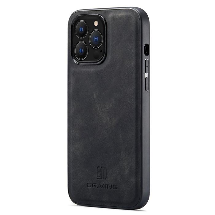 DG.MING - DG.MING Mobilskal till iPhone 12 Pro Max PU Läder + PC + TPU - Svart