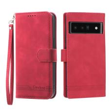 DIERFENG - DIERFENG DF-03 Konstl&auml;der Pl&aring;nboksfodral f&ouml;r Google Pixel 6 Pro 5G - R&ouml;d