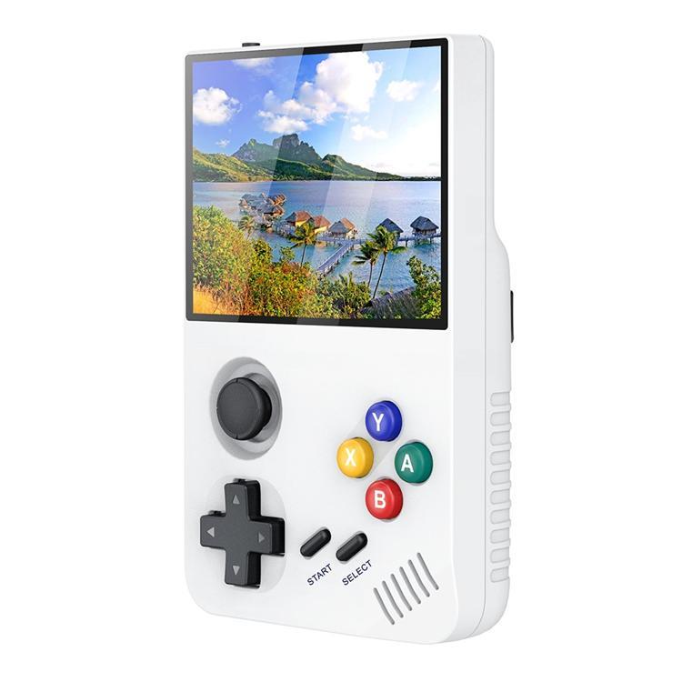 AMPOWN 3.5" IPS-Skärm Retro Handhållen Spelkonsol 3D Rocker Arcade M19 - Vit (Vit)