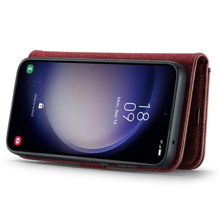 DG.MING - DG.MING Samsung Galaxy S23 FE Plånboksfodral i Röd Äkta läder