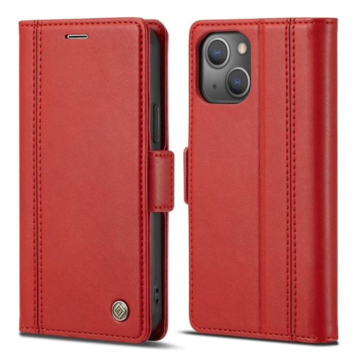 LC.imeeke - LC.IMEEKE iPhone 14 Plus Plånboksfodral i Konstläder - Röd