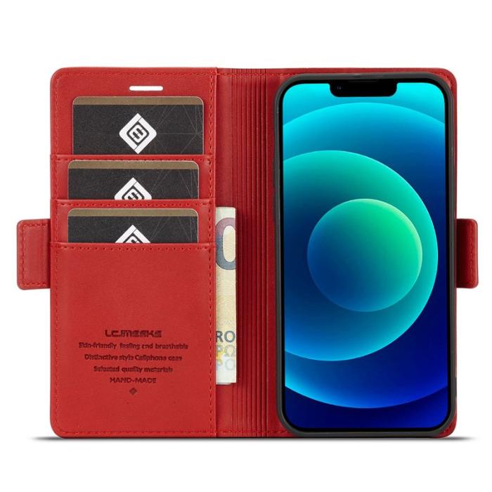 LC.imeeke - LC.IMEEKE iPhone 14 Plus Plånboksfodral i Konstläder - Röd