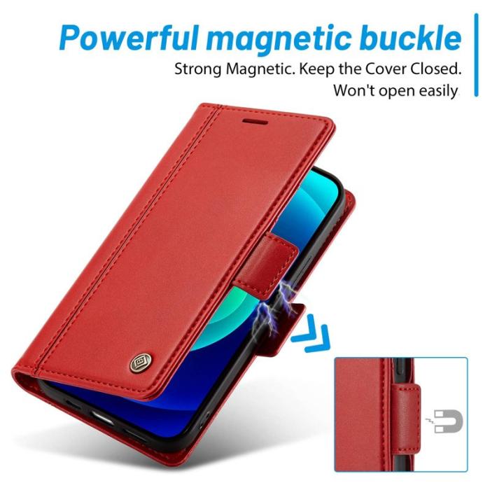 LC.imeeke - LC.IMEEKE iPhone 14 Plus Plånboksfodral i Konstläder - Röd
